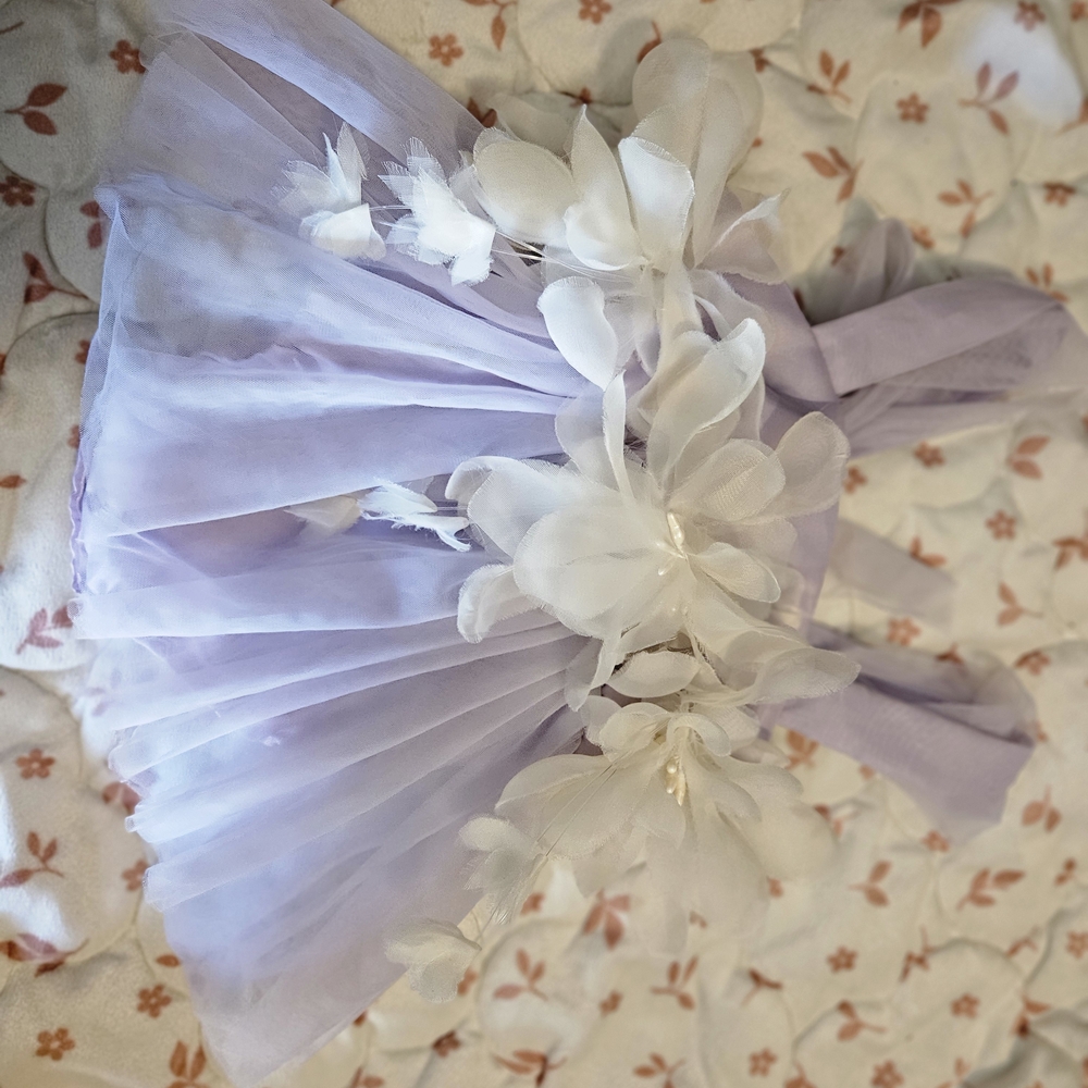 Lavender Tulle Dress with Floral Accents
